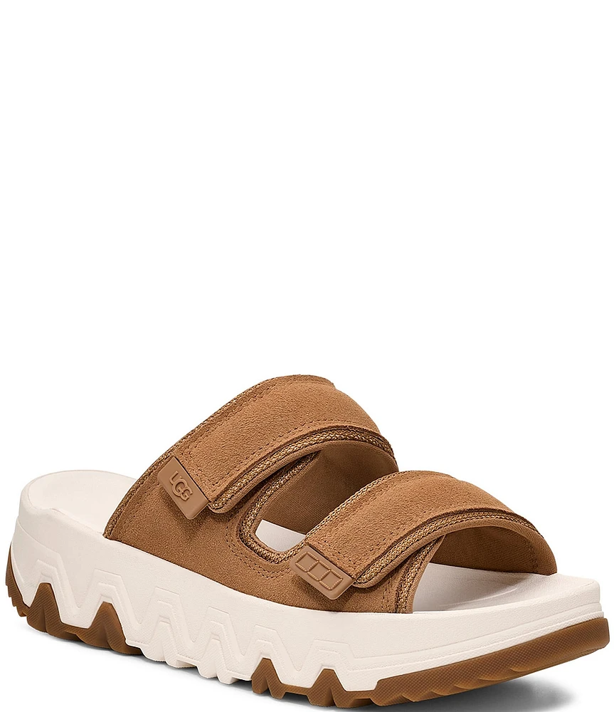UGG Captrail Suede Strap Platform Slide Sandals