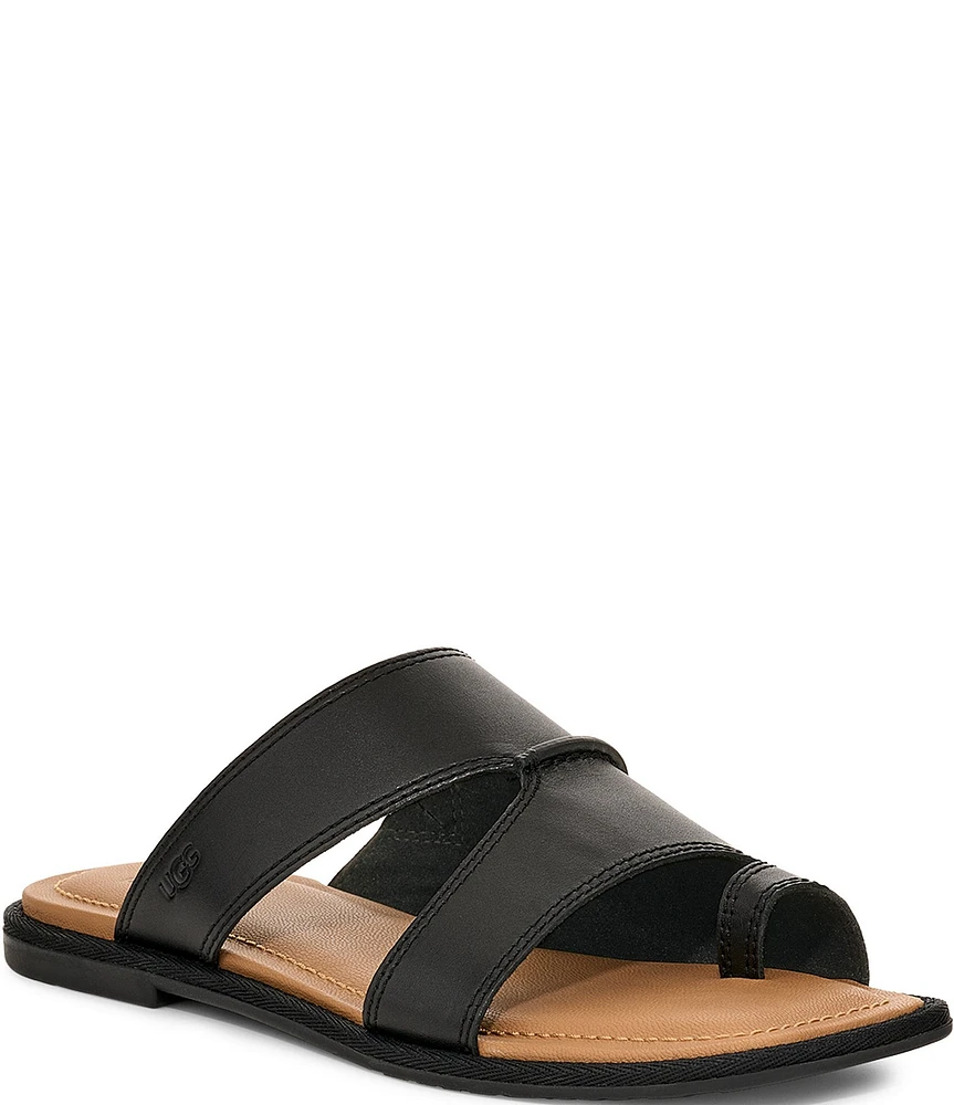 UGG Matira Leather Toe Loop Flat Sandals