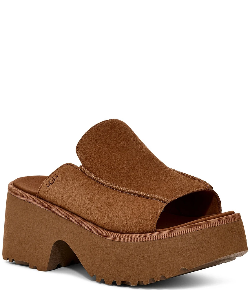 UGG New Heights Suede Platform Slide Sandals