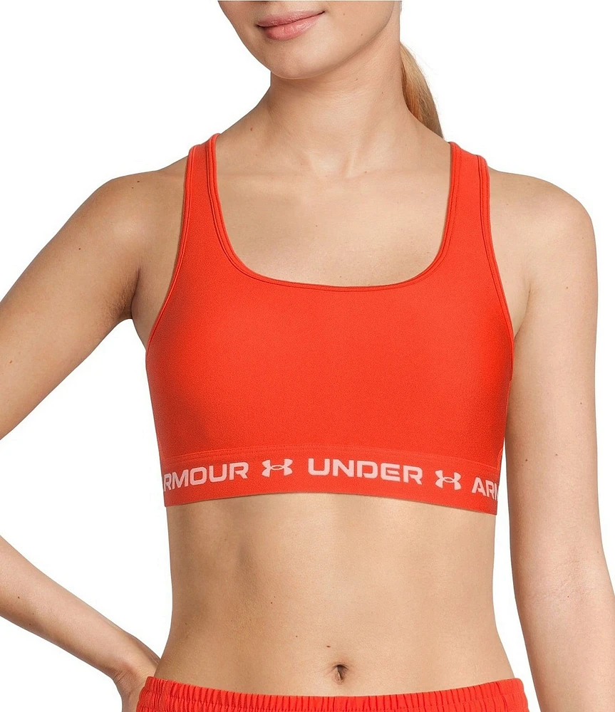 Under Armour Solid Double Layer HeatGear Scoop Neck Cross Back Sports Bra