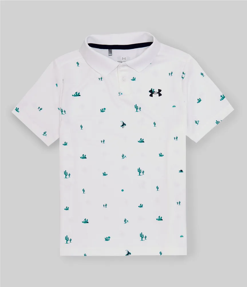 Under Armour Big Boys Short Sleeve Performance Cactus Print Polo Shirt