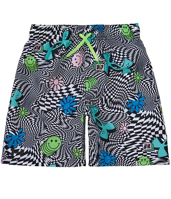Under Armour Big Boys Warp Party Printed Volley Swim Trunks