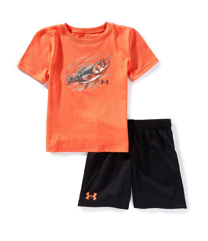 Under Armour Little Boys Short Sleeve Bass Tee & Matching Short Set