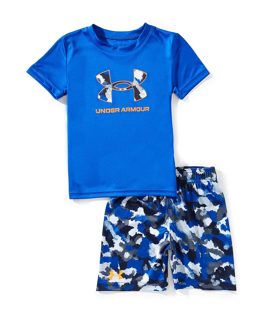 Under Armour Little Boys Short Sleeve Speed Tech Printed T-Shirt & Shorts Set