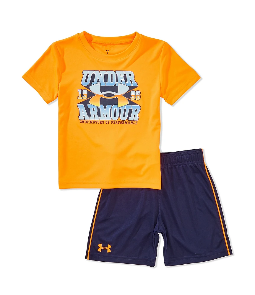 Under Armour Little Boys Short Sleeve T-Shirt & Tech Logo Shorts Set
