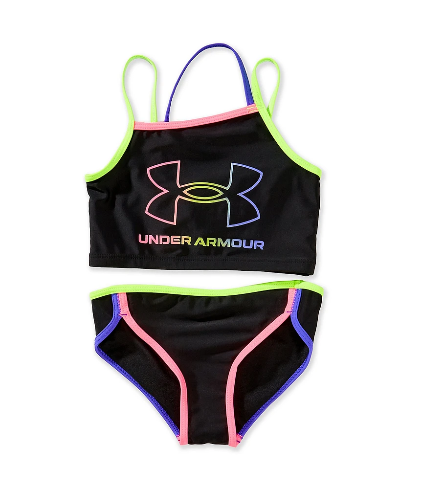 Under Armour Little Girls Angled Midkini Top & Hipster Bottom Two-Piece Swimsuit
