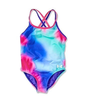 Under Armour Little Girls Dip Dye Print One-Piece Swimsuit