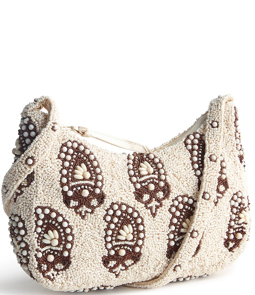 Vera Bradley Mini Roxbury Crescent Beaded Shoulder Bag