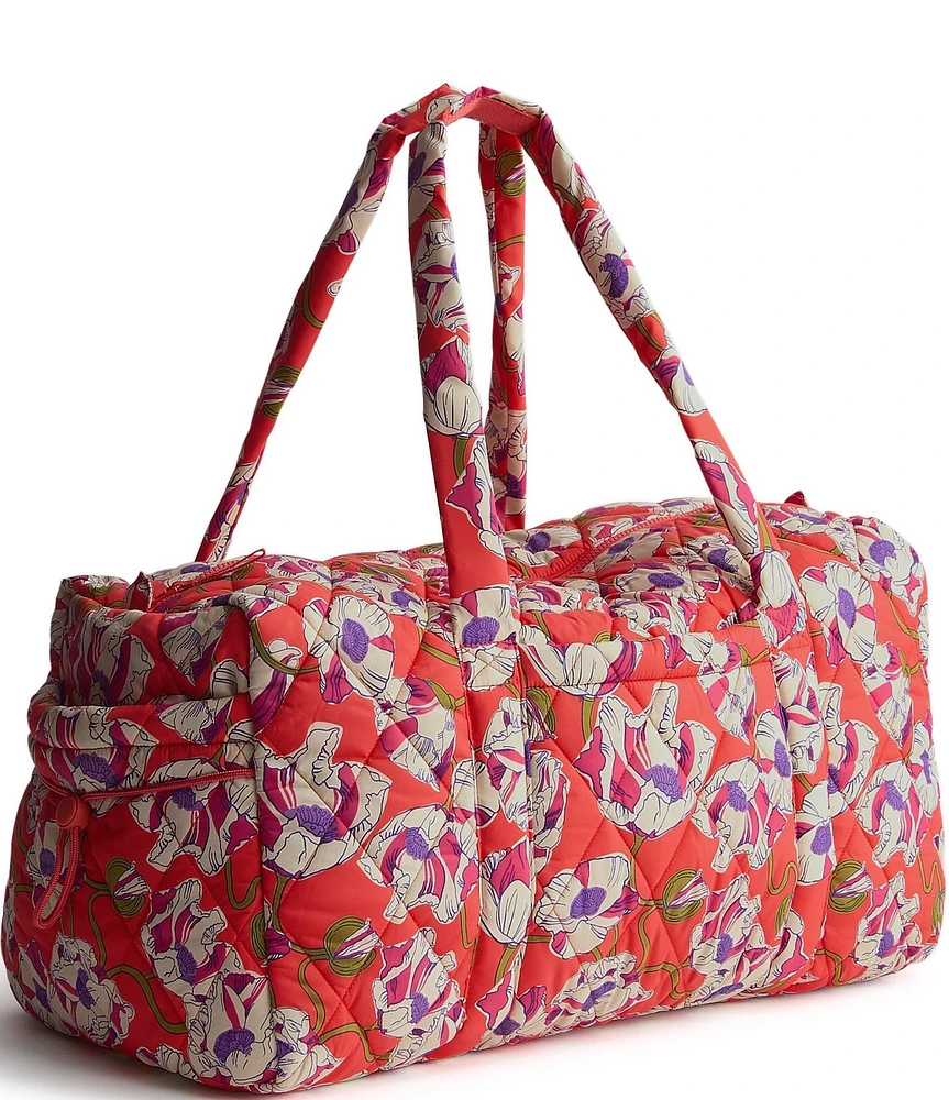Vera Bradley Swirling Poppies Large Featherweight Nylon Original Duffle Bag