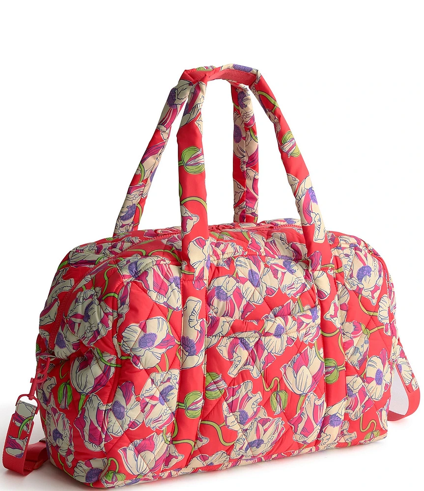 Vera Bradley Swirling Poppies Featherweight Nylon Miramar Weekender Bag