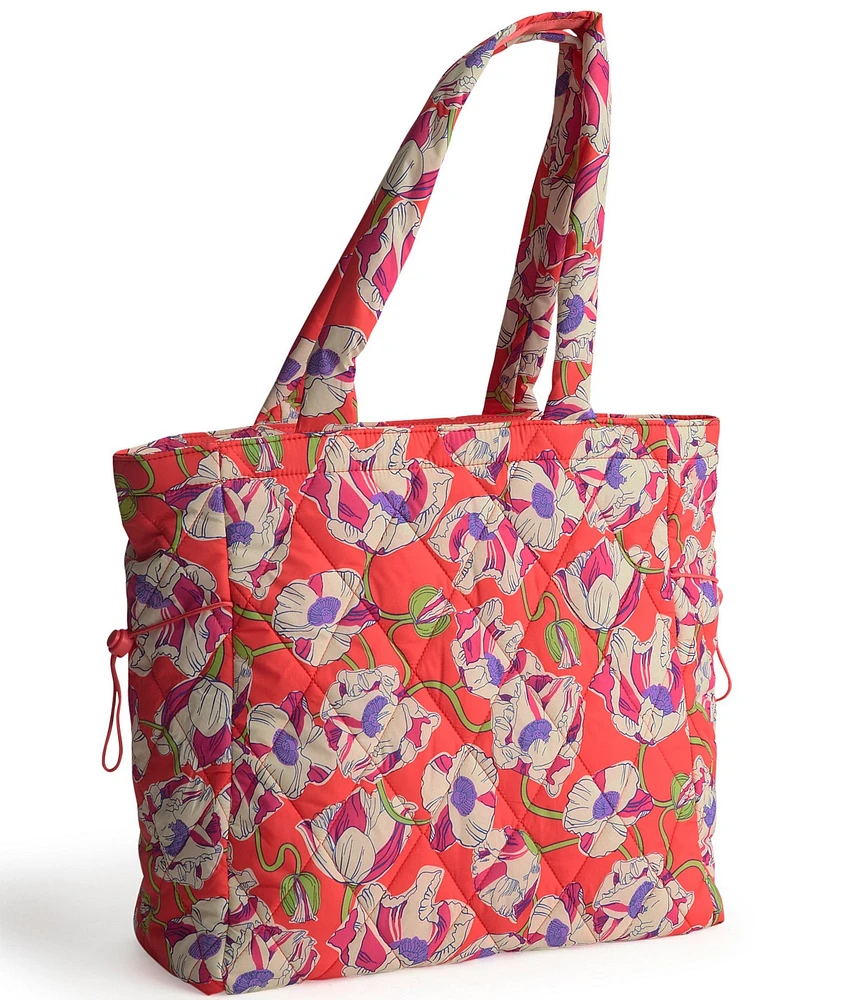 Vera Bradley Swirling Poppies Polyester Twill Original Zip Tote