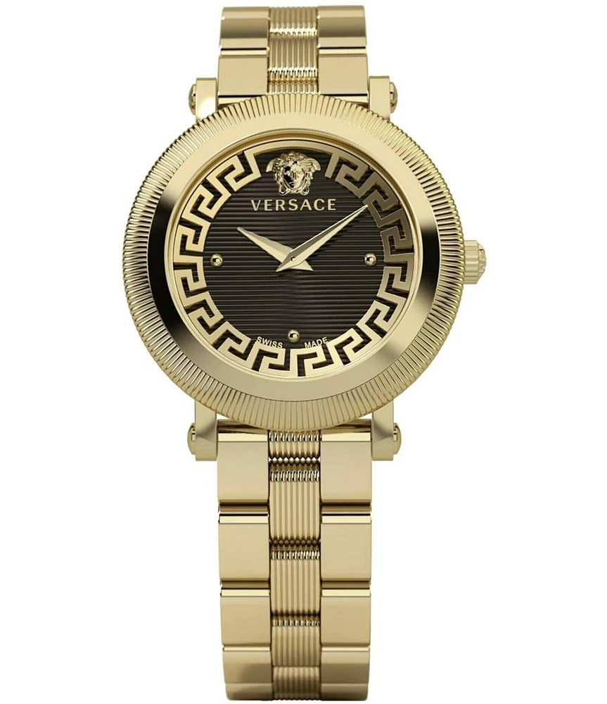 Versace Women's Greca Flourish Quartz Analog Gold Stainless Steel Bracelet Watch