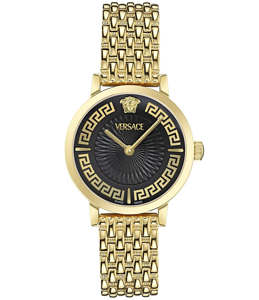 Versace Women's Greca Fortuna Analog Gold Tone Stainless Bracelet Watch
