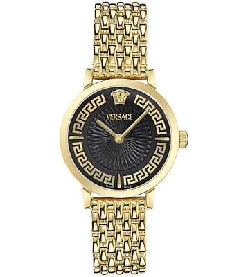 Versace Women's Greca Fortuna Analog Gold Tone Stainless Bracelet Watch