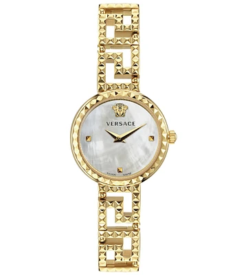Versace Women's Greca Goddess Analog Gold Tone Stainless Steel Bracelet Watch