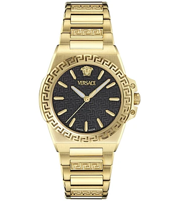 Versace Women's Greca Reaction Analog Gold Tone Stainless Steel Bracelet Watch
