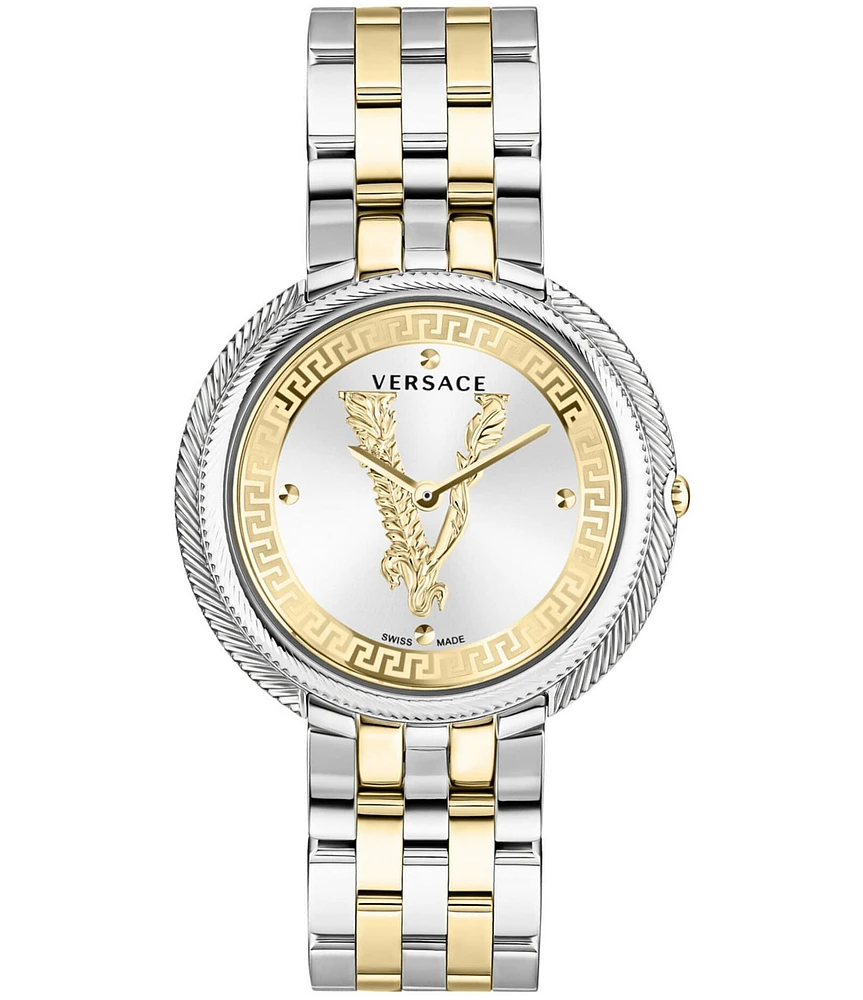 Versace Women's Thea Quartz Analog Two Tone Stainless Steel Bracelet Watch