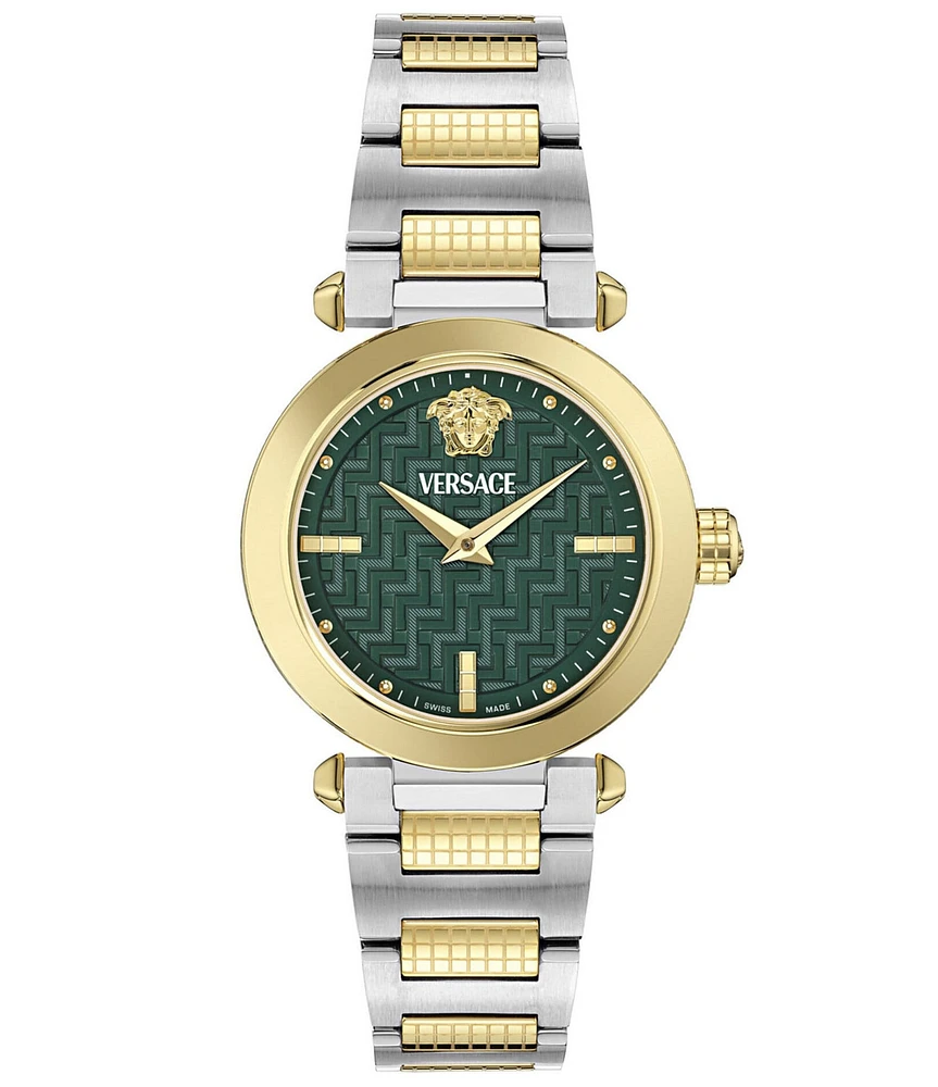 Versace Women's Versace Greek Analog Two Tone Stainless Steel Bracelet Watch