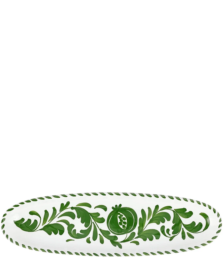 VIETRI Arezzo Green Narrow Oval Platter