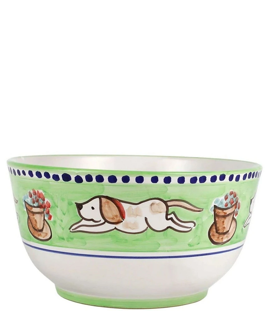 VIETRI Campagna Cane Dog Print Deep Serving Bowl