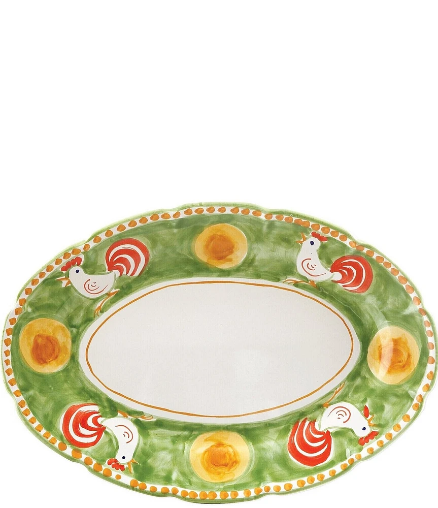 VIETRI Campagna Chicken Gallina Print Oval Platter