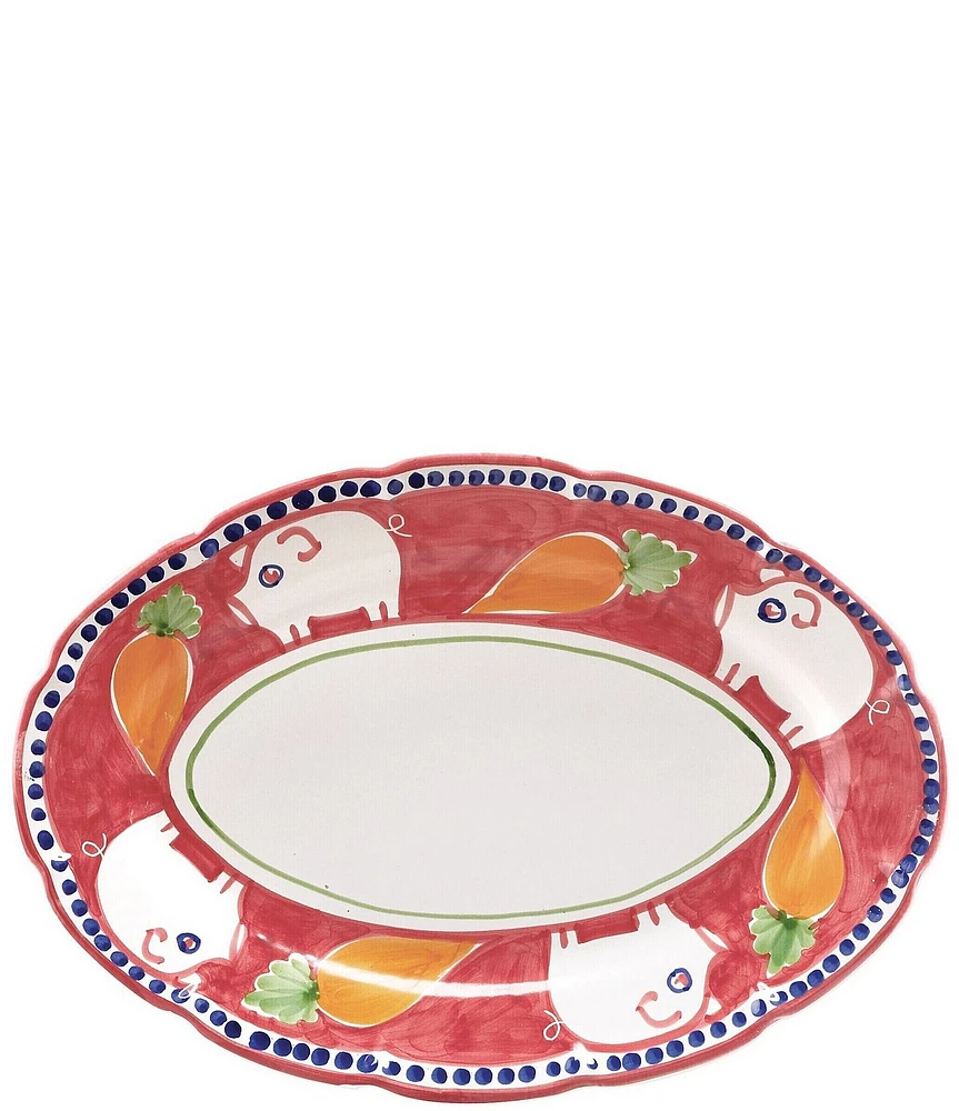 VIETRI Campagna Porco Pig Print Oval Platter