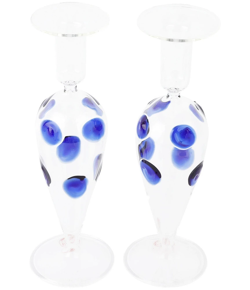 VIETRI Drop Candlesticks, Set of 2