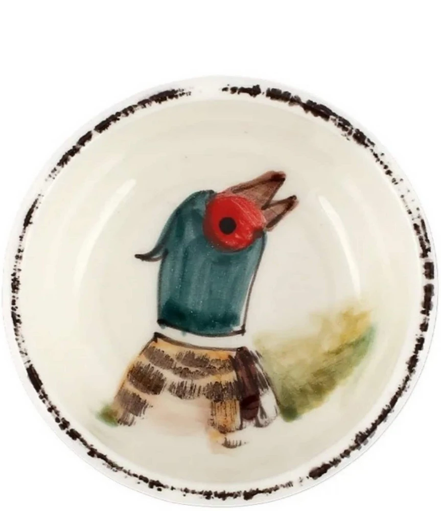 VIETRI Festive Fall Pheasant Condiment Bowl