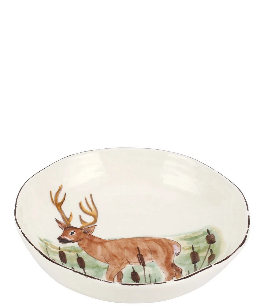 VIETRI Festive Fall Wildlife Deer Pasta Bowl