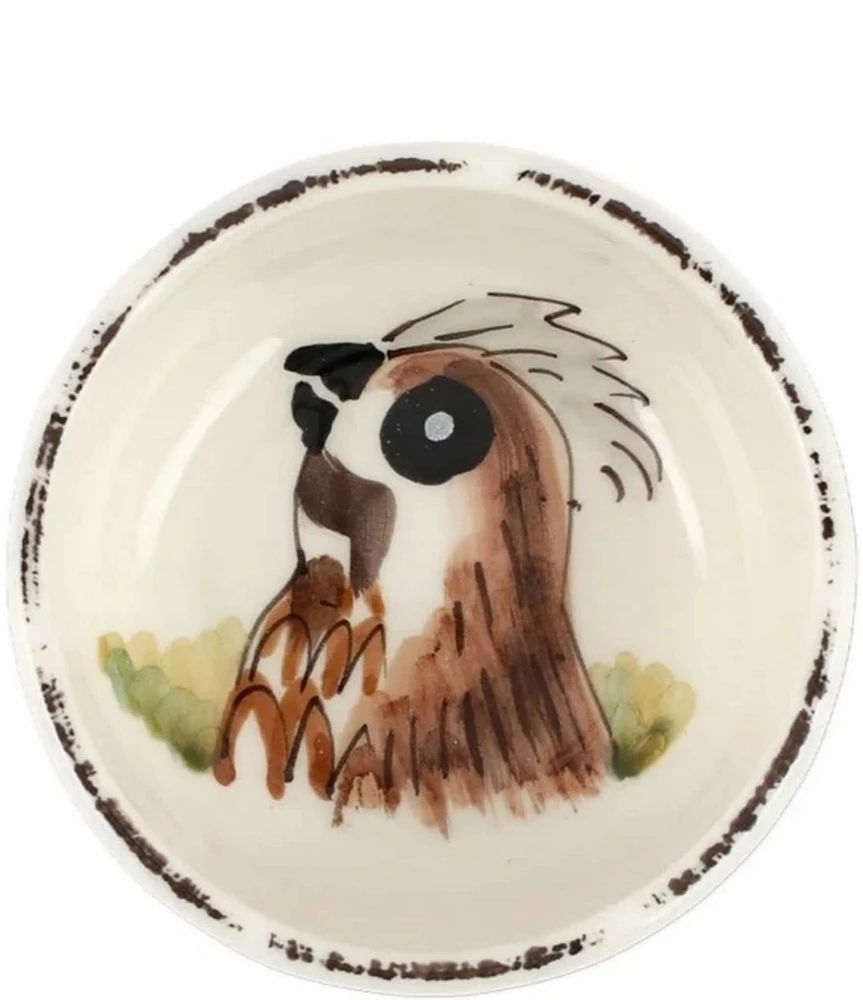 VIETRI Festive Fall Wildlife Quail Condiment Bowl