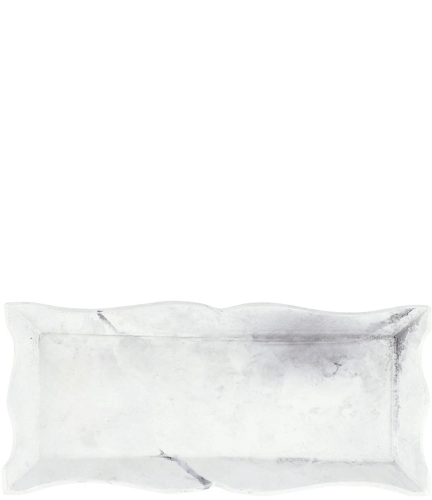 VIETRI Florentine Wooden Accessories Marble Small Rectangular Tray