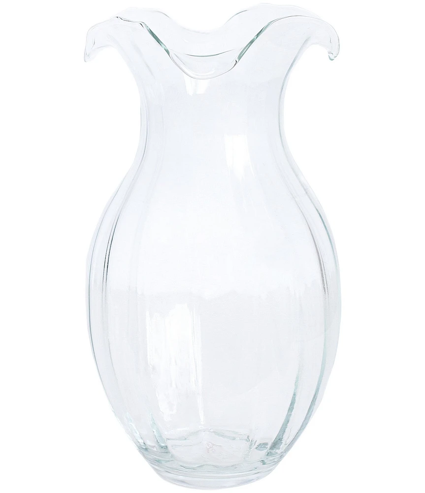 VIETRI Hibiscus Glass Vertical Fluted Large Vase