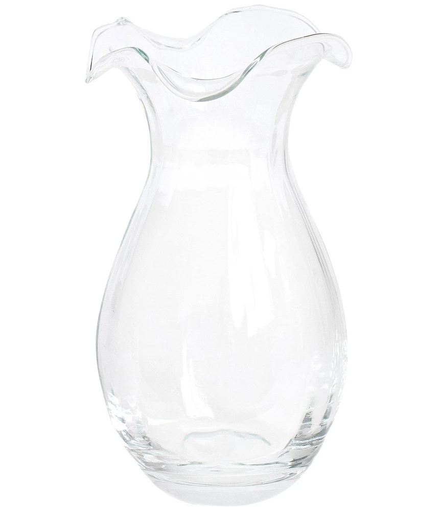 VIETRI Hibiscus Glass Vertical Fluted Small Vase