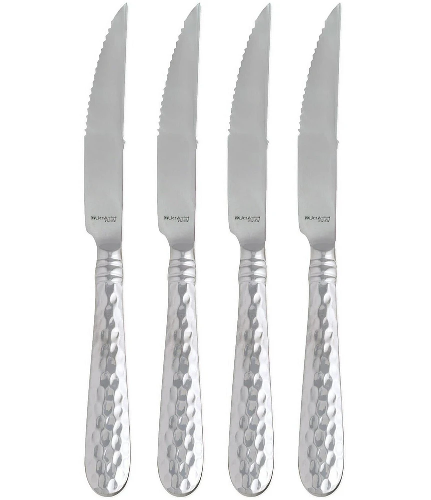 VIETRI Martellato Silver Steak Knife - Set of 4
