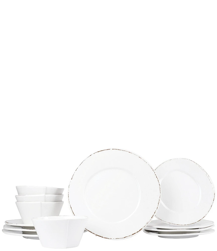 Vietri Melamine Lastra White 12-Piece Place Setting
