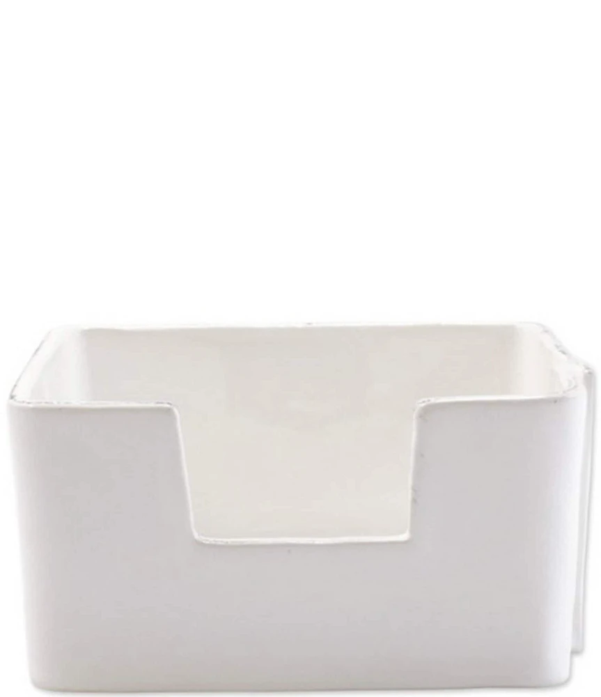 VIETRI Melamine Lastra White Cocktail Napkin Holder