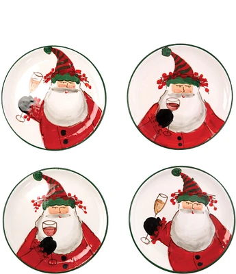 VIETRI Old St. Nick Cocktail Plates, Set of 4