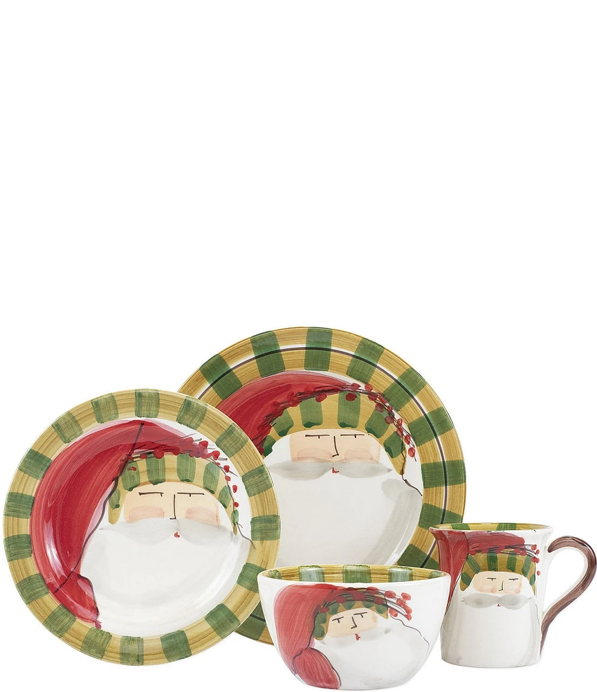 VIETRI Old St. Nick Striped Hat 4-Piece Place Setting