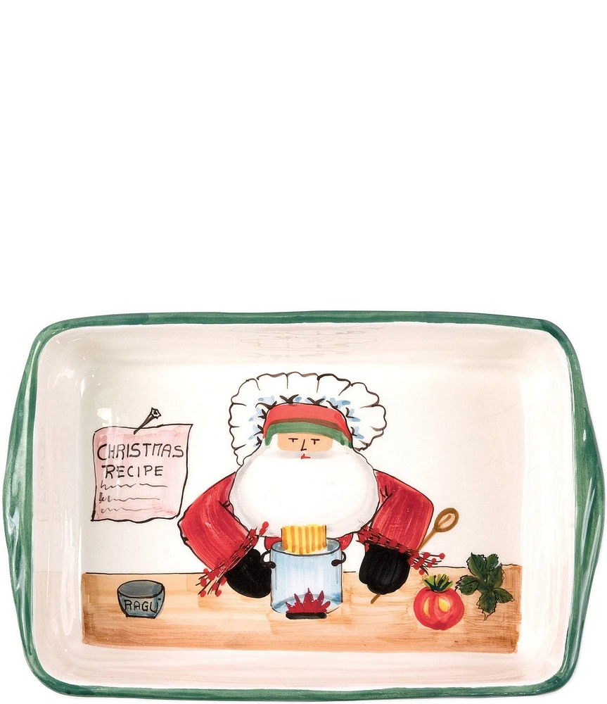 VIETRI Old St. Nick Rectangular Baker With Chef