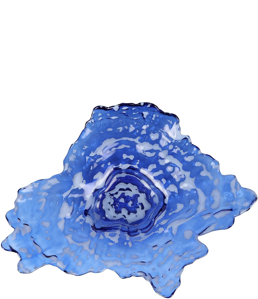 VIETRI Ostrica Glass Blue Large Decorative Platter