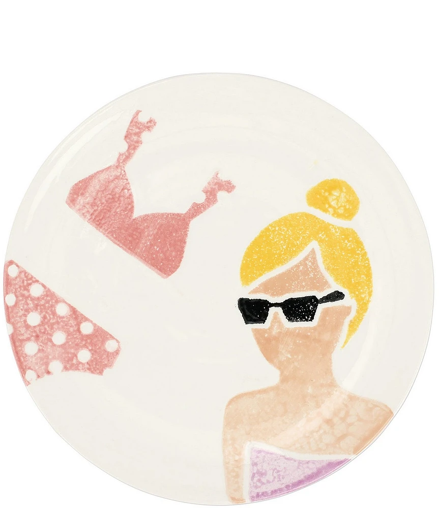VIETRI Riviera Pink Bikini Salad Plate