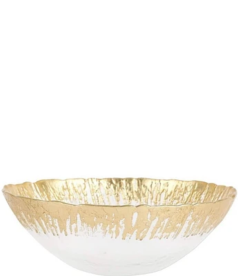 VIETRI Rufolo Glass Gold Brushstroke Small Bowl