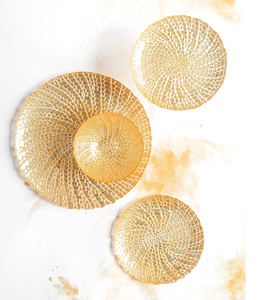 VIETRI Rufolo Glass Gold Crocodile Service Plate/Charger