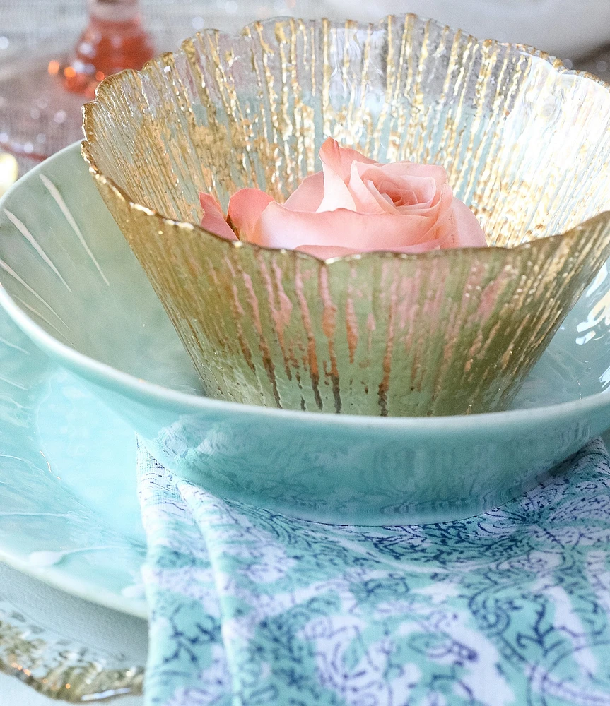 VIETRI Rufolo Glass Gold Small Deep Bowl