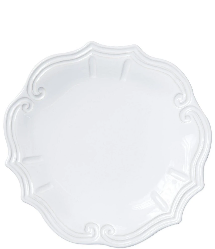 VIETRI Sinc Incanto Stone White Baroque Dinner Plate