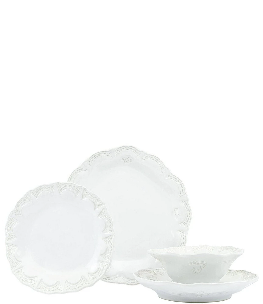 VIETRI Incanto Stone White Lace 4-Piece Place Setting
