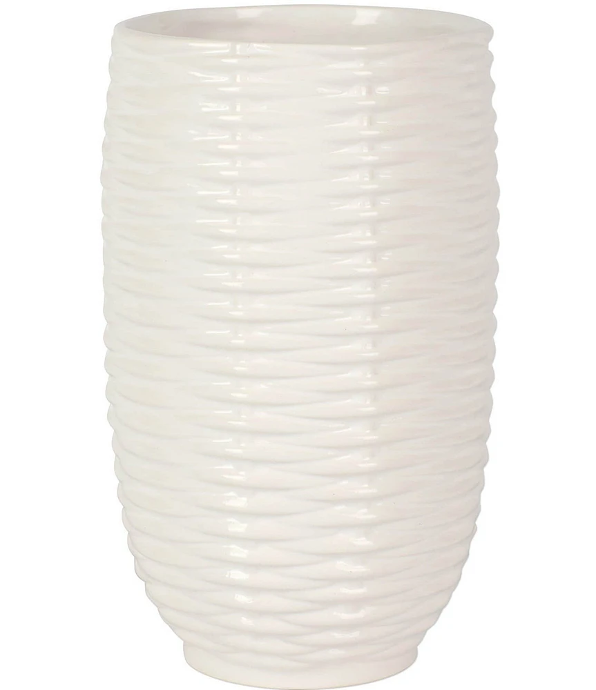 VIETRI Tessere Basketweave Short Vase