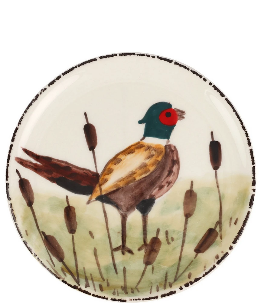 VIETRI Wildlife Pheasant Canape Plate