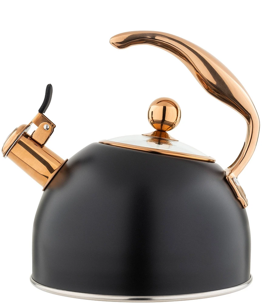 Viking 2.6-Quart Matte Black & Copper Stainless Steel Tea Kettle