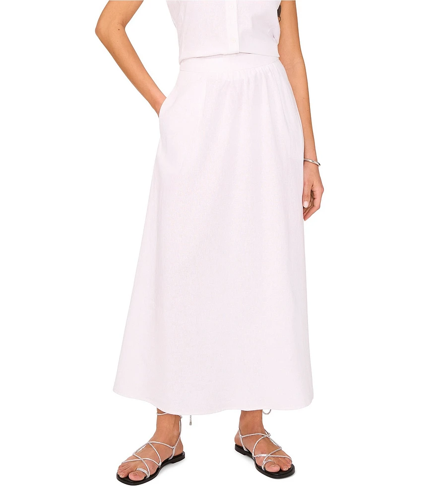Vince Camuto A-Line Linen Blend Maxi Skirt